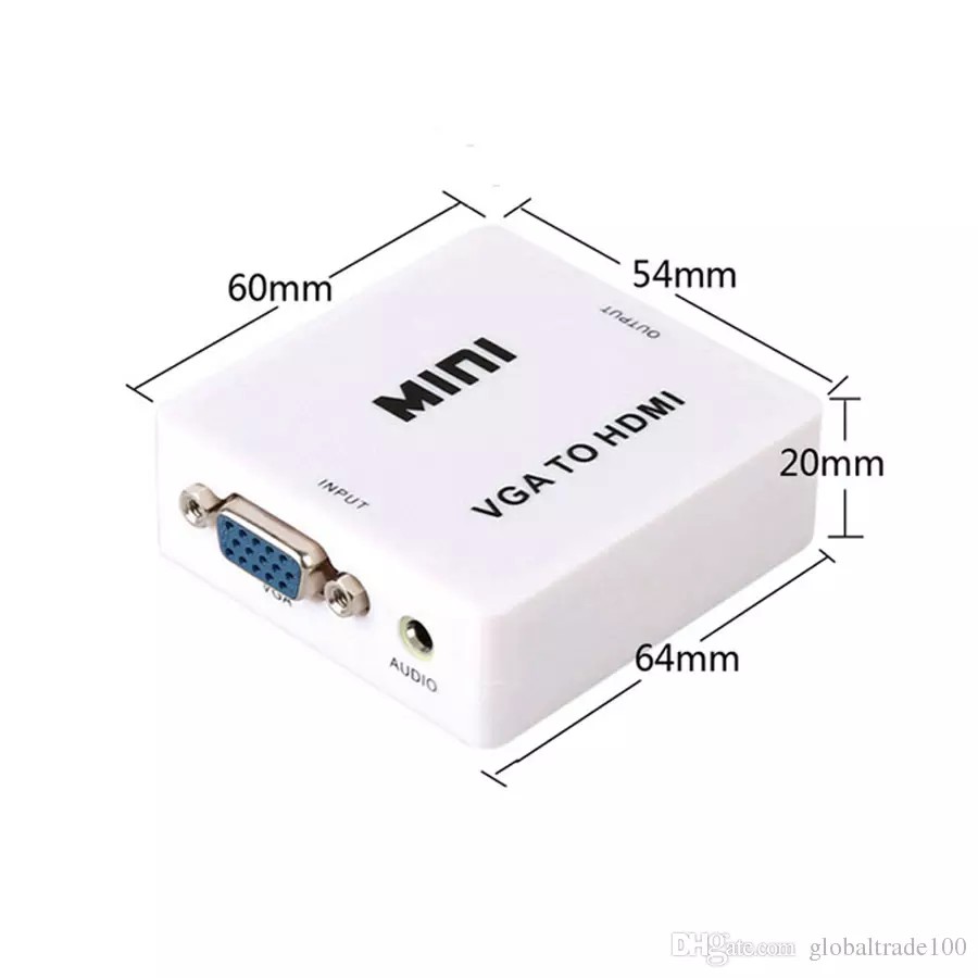 Bộ chuyển đổi tín hiệu từ VGA sang HDMI Mini trắng