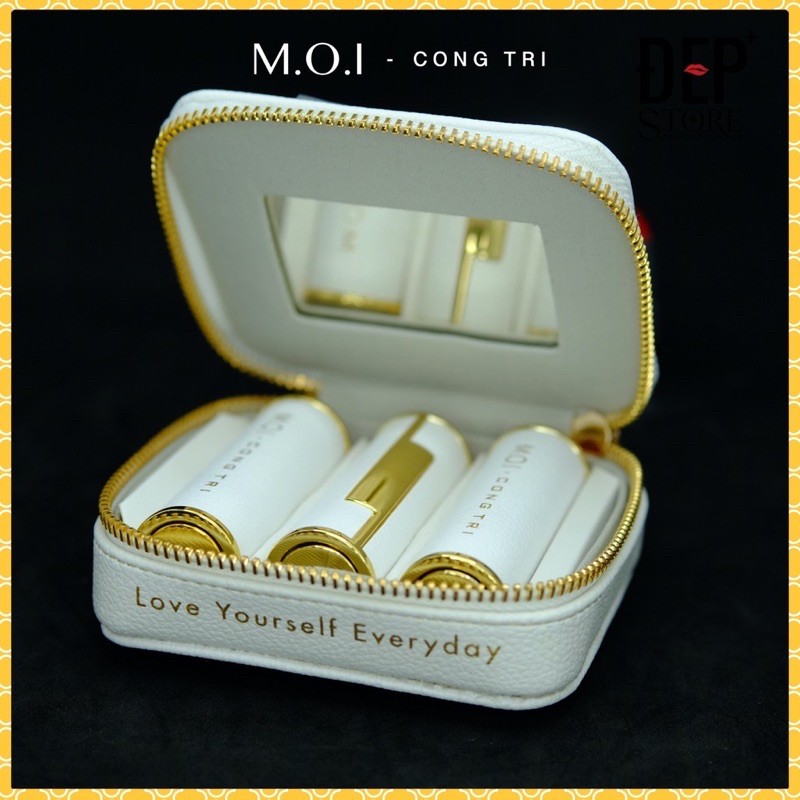 Set 3 Thỏi Son Lì - Son M.O.I Hồ Ngọc Hà x Công Trí 2021 - Tặng 1 Ví Da Cao Cấp