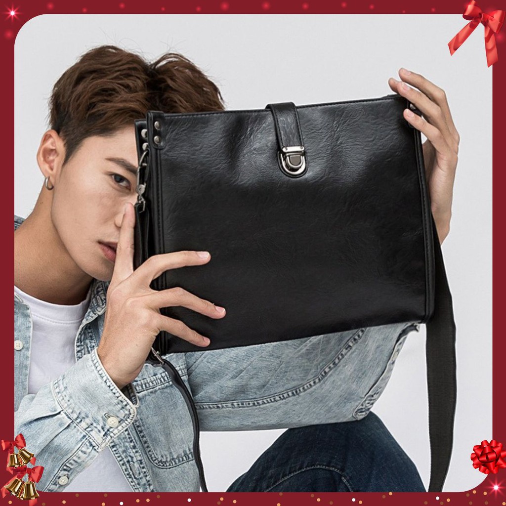 Túi Đeo Chéo Nam Nữ Phong Cách Hàn Quốc 🌟 FREESHIP 🌟 Túi Da Đeo Chéo Nam Nữ Thời Trang Chất Da Mềm Dày Dặn Cao Cấp
