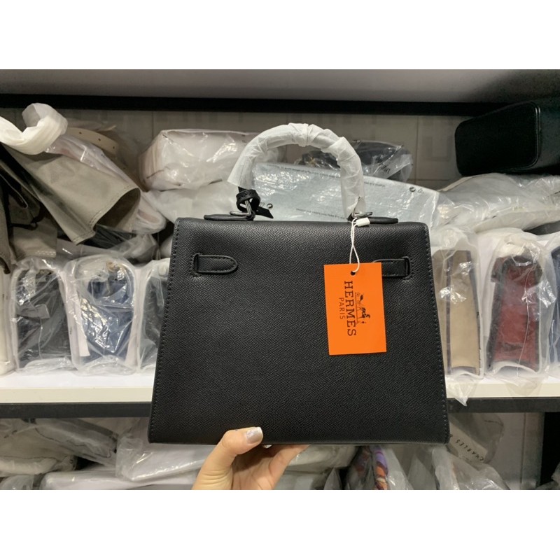 Túi Kelly tag bạc sz 25cm