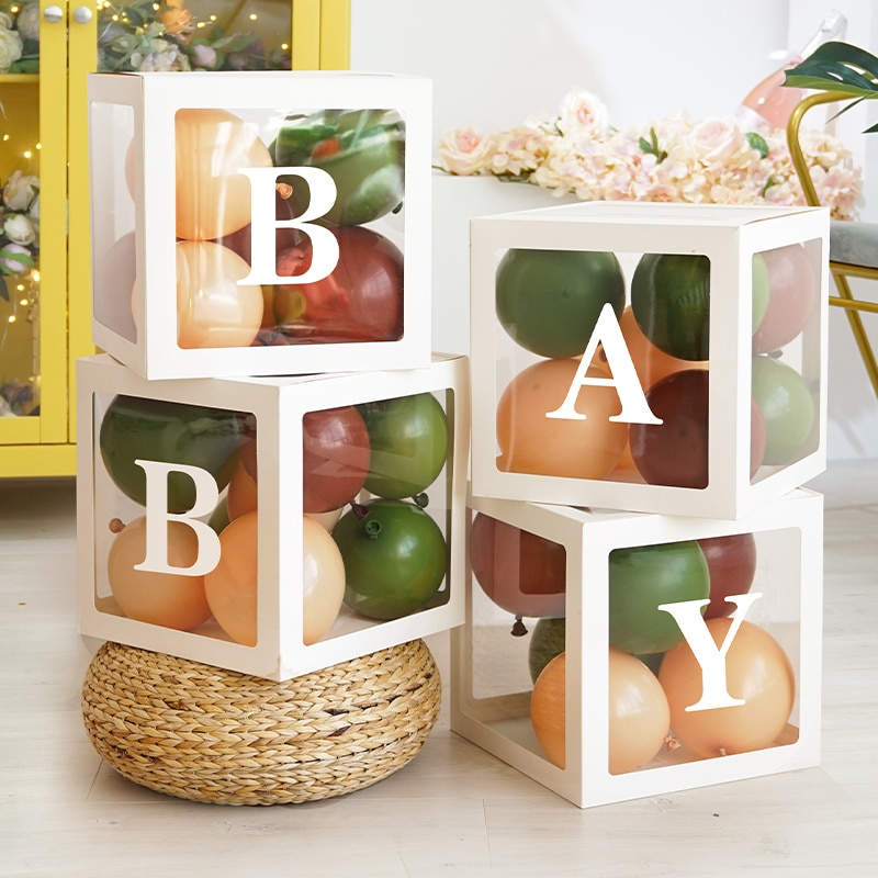 Hộp Đựng Bóng Bay Trong Suốt 30x30cm Hình Chữ Cái A-Z