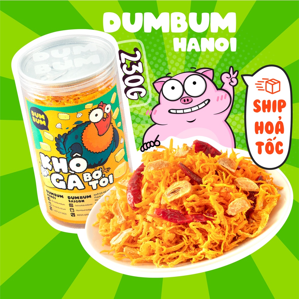 Khô gà bơ tỏi DumBum 230g đồ ăn vặt Hà Nội