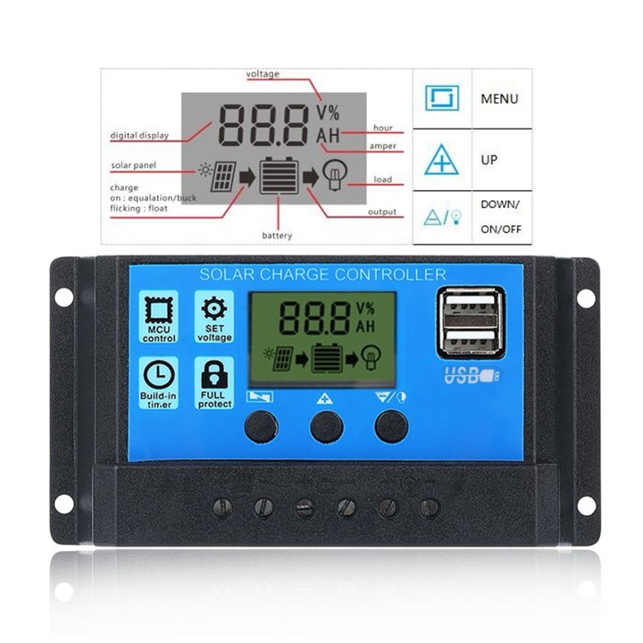 Sạc pin năng lượng mặt trời 12V - 24V 30A SOLAR