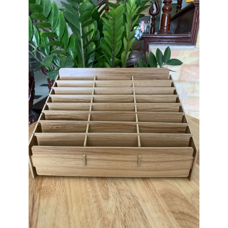 Khay đựng màn hình điện thoại bằng gỗ tiện dụng chất lượng cao 24 ngăn và 48 ngăn