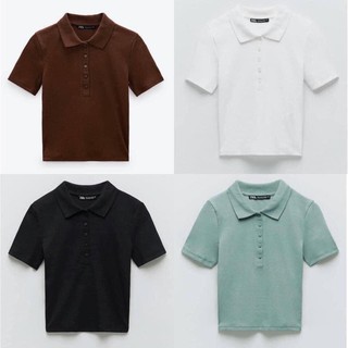 Áo polo croptop zara auth hàng sẵn có ảnh thật