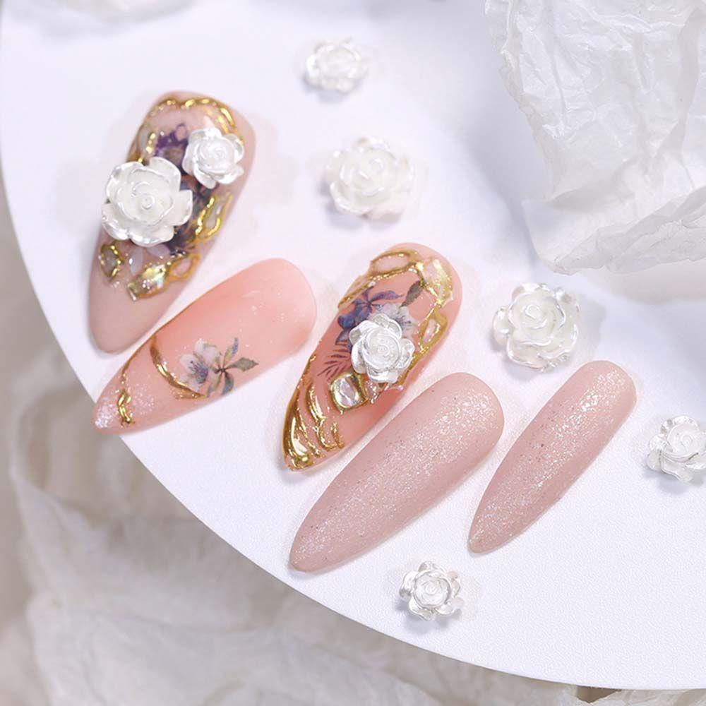 Phụ Kiện Trang Trí Móng Tay Hình Hoa Trà Đính Đá Xinh Xắn