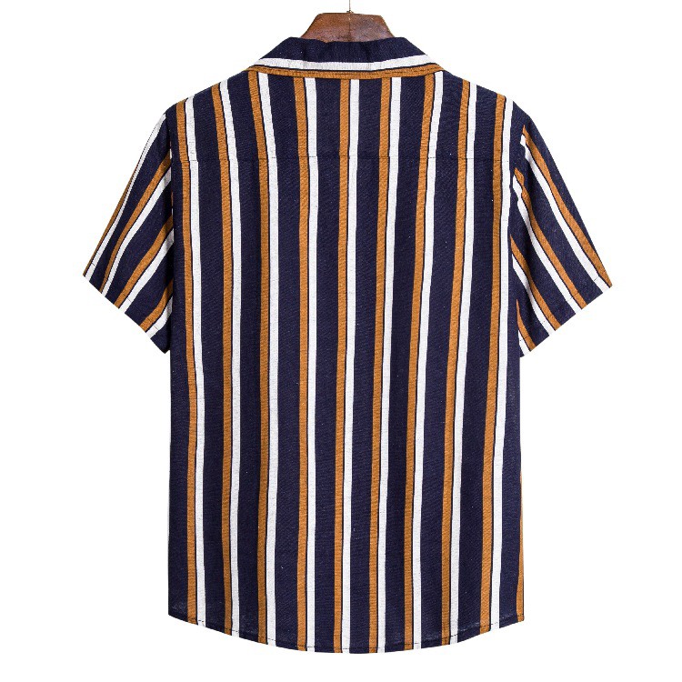 Cotton and linen striped short-sleeved shirt seriesTVT | BigBuy360 - bigbuy360.vn