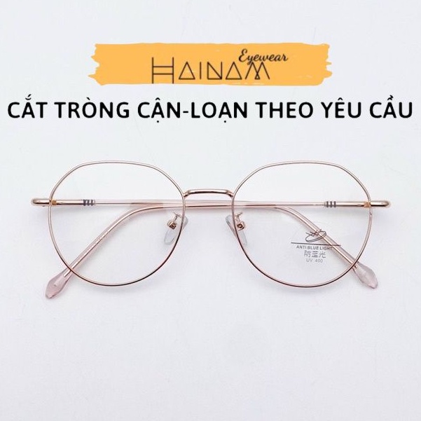 Gọng kính cận nữ, kính kim loại 5280 kiểu dáng tròn Hainam Eyewear Unisex Nam nữ