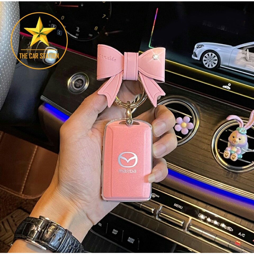 - Ốp đính đá bọc chìa khóa xe hơi ô tô Mazda 2 3 6 - Mazda CX 3 - CX 5 - CX 8 - CX 30 -  Bao da chìa khóa-Mẫu 93