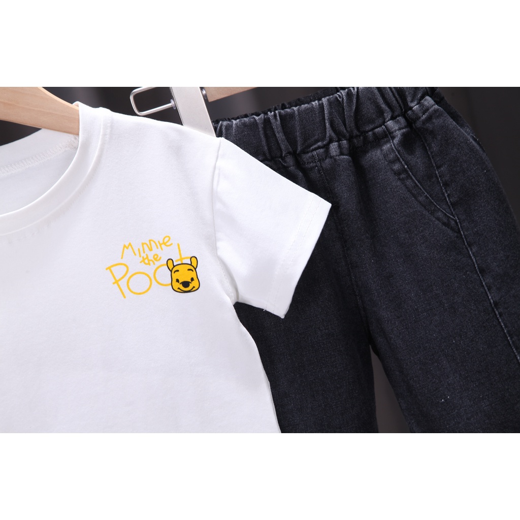 Bộ Đồ Thể Thao 2 Món Bằng Cotton In Họa Tiết Hoạt Hình Gấu Pooh Cho Bé