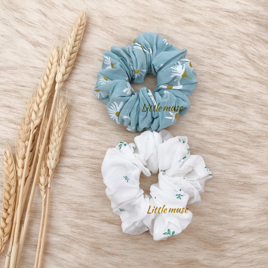 SCRUNCHIES vải hoa nhí Handmade  Little Muse  dây cột tóc nhiều màu điệu đà