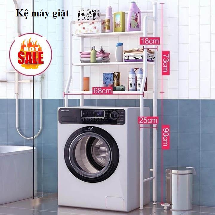 Kệ để đồ trên máy giặt giúp tiết kiệm không gian ngôi nhà bạn, giá để đồ máy giặt 3 tầng