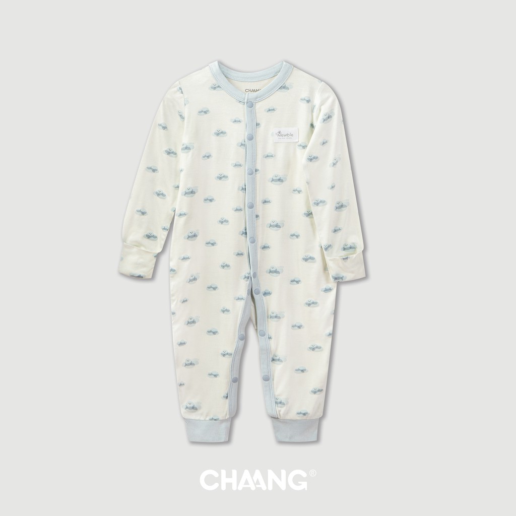 Body dài cúc giữa SUMMER xanh da trời, quần áo, phụ kiện, đồ sơ sinh Chaang cotton an toàn cho bé