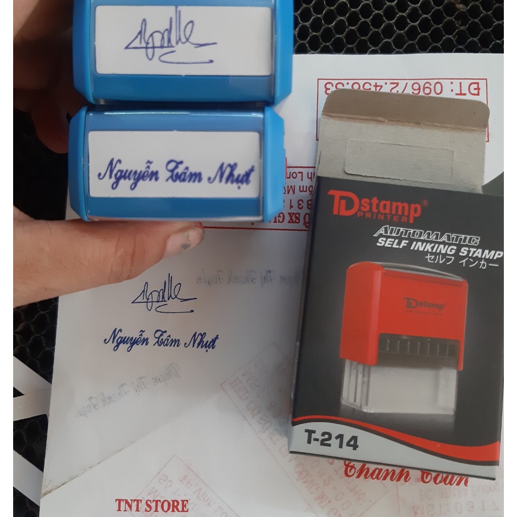 Khắc Con dấu chữ ký nét, nhiều kích thước, màu sắc