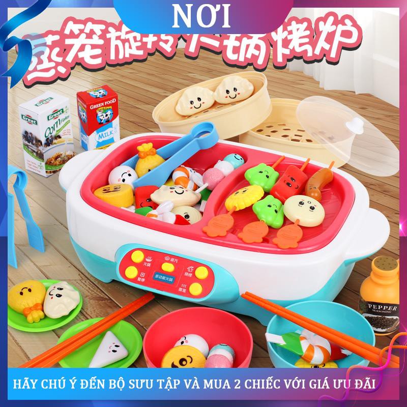 ✌❡☍Bộ đồ chơi trẻ em nhà bếp nướng lẩu bé gái nấu ăn 3 tuổi 4 món quà sinh nhật