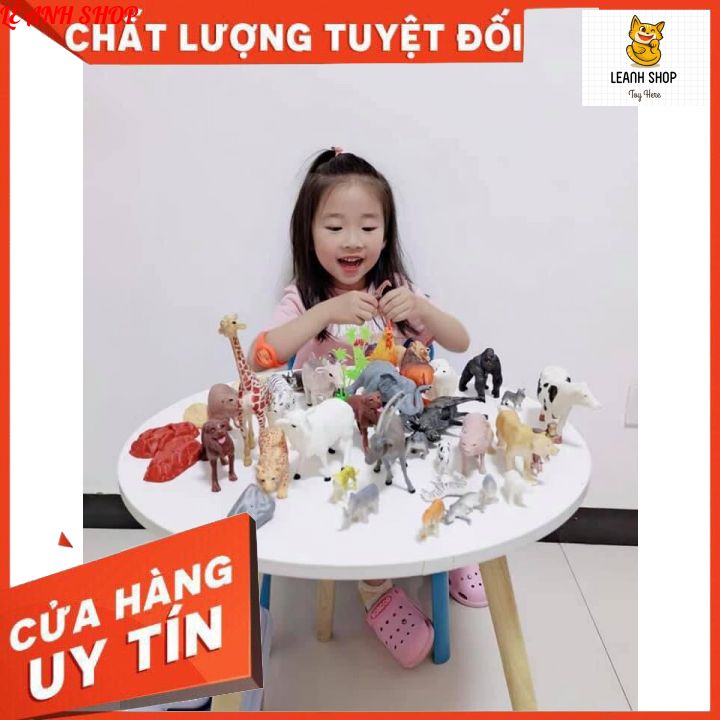 Đồ chơi trẻ em Thùng Động Vật 58 Chi Tiết Đồ Chơi Con Vật Mô Hình Thú Cho Bé