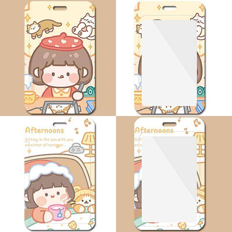 ⭐ iLado ⭐ thẻ đeo bảng tên cô gắi dễ thương Dây Đeo Thẻ Học Sinh Bao Đựng Thẻ Dây đeo thẻ tên hoạt hình sinh viên cho nhân viên văn phòng Thẻ đeo bảng tên kèm dây kéo Dây Đeo Thẻ Dọc Cho Sinh Viên -Học Sinh Nguồn cung cấp Văn phòng Văn phòng phẩm