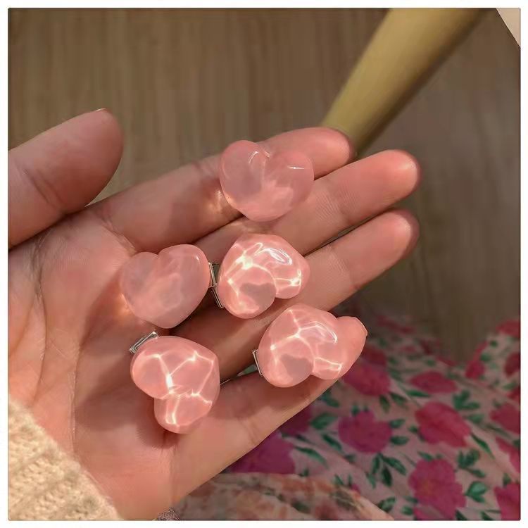 Jiashucheng Loạt Kẹp Tóc Màu Hồng Jiashucheng!Kẹp TóC HìNh TráI Tim ĐíNh Hoa ĐàO Dễ Thương Cho Bé GáI