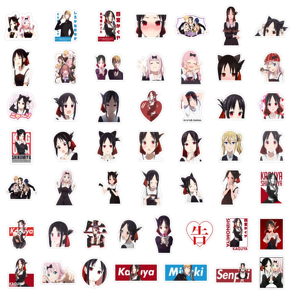 Bộ 50 Cái ❉ Hình Dán Kaguya Sama: Love Is War Series 04 Chất Lượng Cao ❉ Decal Dán Tường Shinomiya Kaguya Thời Trang