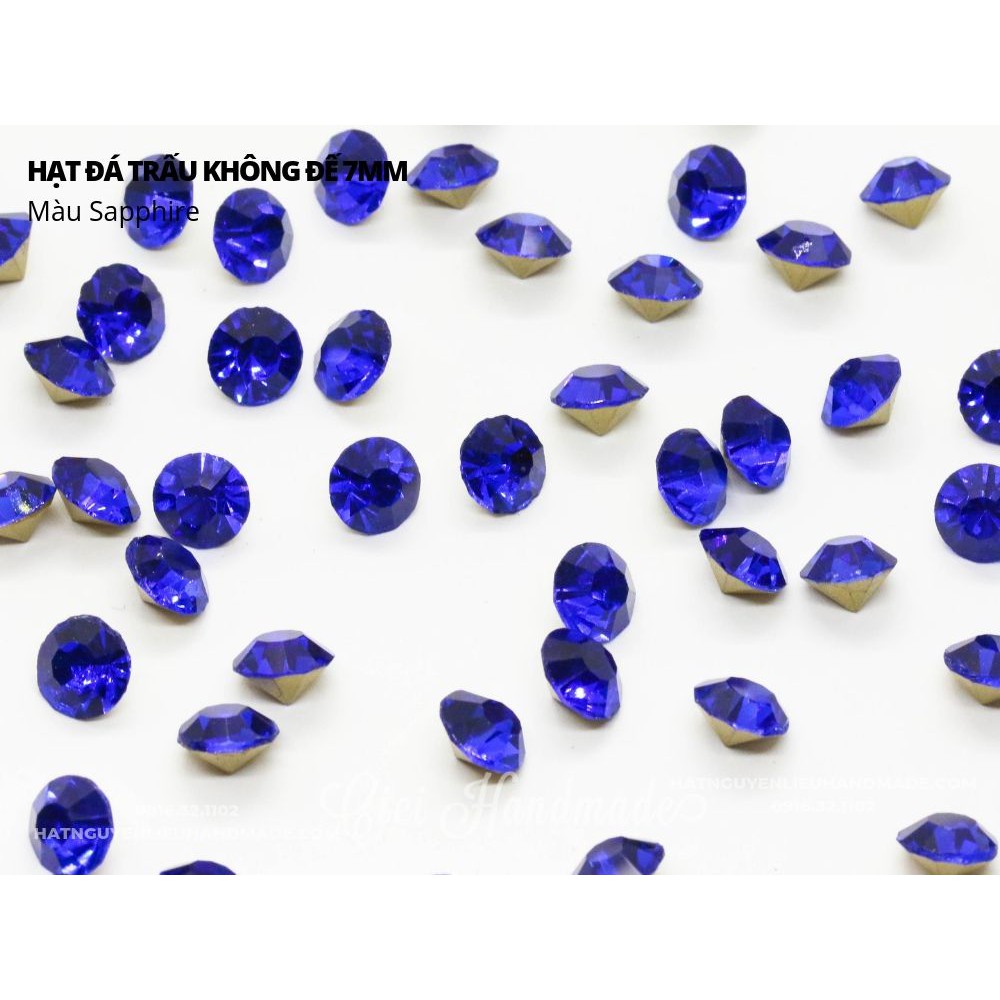 Set 10 hạt đá trấu không đế size 7mm Cici Handmade chuyên hạt đá hạt pha lê hạt cườm hạt trang sức tự làm