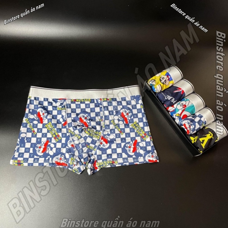 Quần sịp đùi nam, quần lót nam doremon màu đẹp NGẪU NHIÊN. Vải Thun Lạnh( chất mát,thoáng khí),co giãn 4 chiều khử khuẩn