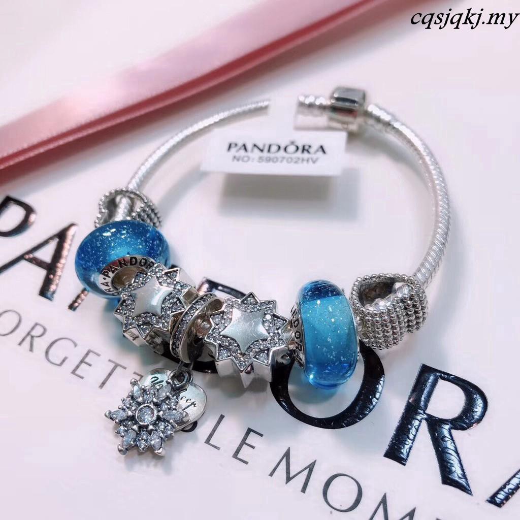 PANDORA Mặt Dây Chuyền Mạ Bạc 925 Hình Bông Tuyết Aa03564Sfsd