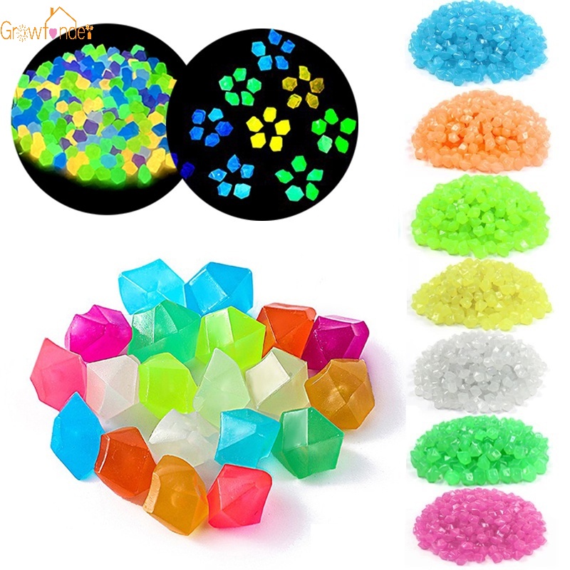 Set 200 Viên Đá Dạ Quang Nhiều Màu Sắc Dùng Để Trang Trí Bể Cá / Sân Vườn