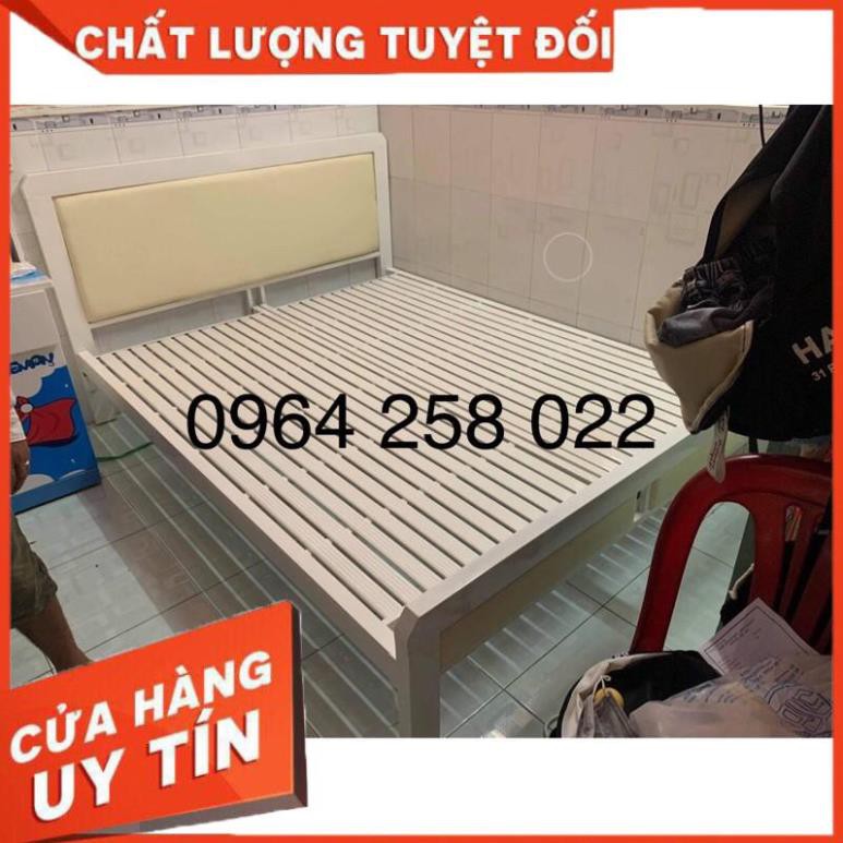 Giường sắt khung hộp 4-8 - freeship tphcm - BH 2 năm