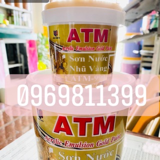 Sơn nước nhũ vàng ATM 999 (225ml,980ml) - Sơn nhũ vàng, mạ vàng, vàng đồng, hoa văn, tượng, đền chùa tường, dậu