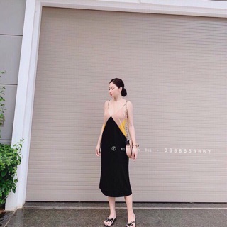 Váy dây pha màu siêu đẹp dáng suông