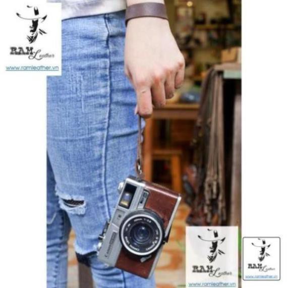 (DA BÒ CAO CẤP) Dây máy ảnh Handstrap da bò lộn (da bò thật) cực chất – RAM Handstrap ,