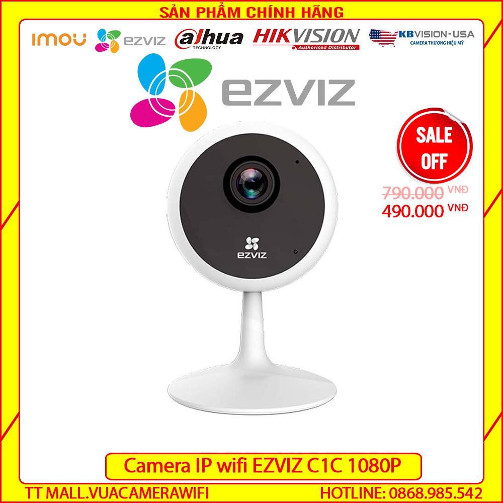 [Giá HỦY DIỆT] Camera IP wifi EZVIZ C1CB 1080P (CS-C1C-1D2WFR) hỗ trợ thẻ nhớ bảo hành 2 năm | BigBuy360 - bigbuy360.vn