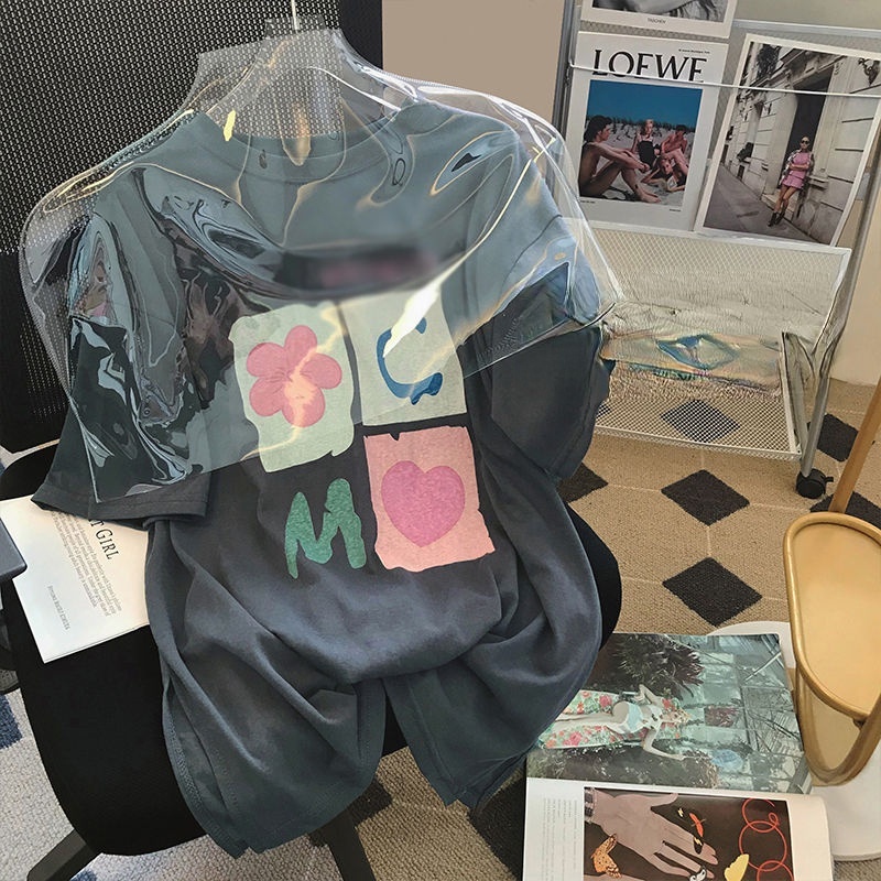 Áo Thun Nữ Tay Ngắn In Hình Trái Tim