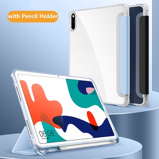 Bao da pu máy tính bảng nắp lật gấp ba kiêm giá đỡ + ngăn đựng bút cho huawei matepad 10.4 2022 11 t10s t10 pro 10.8 matepad se 10.1