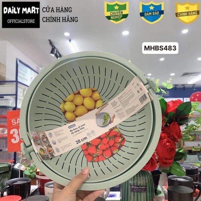 Bộ thau rỗ xoay đa năng inochi 28cm