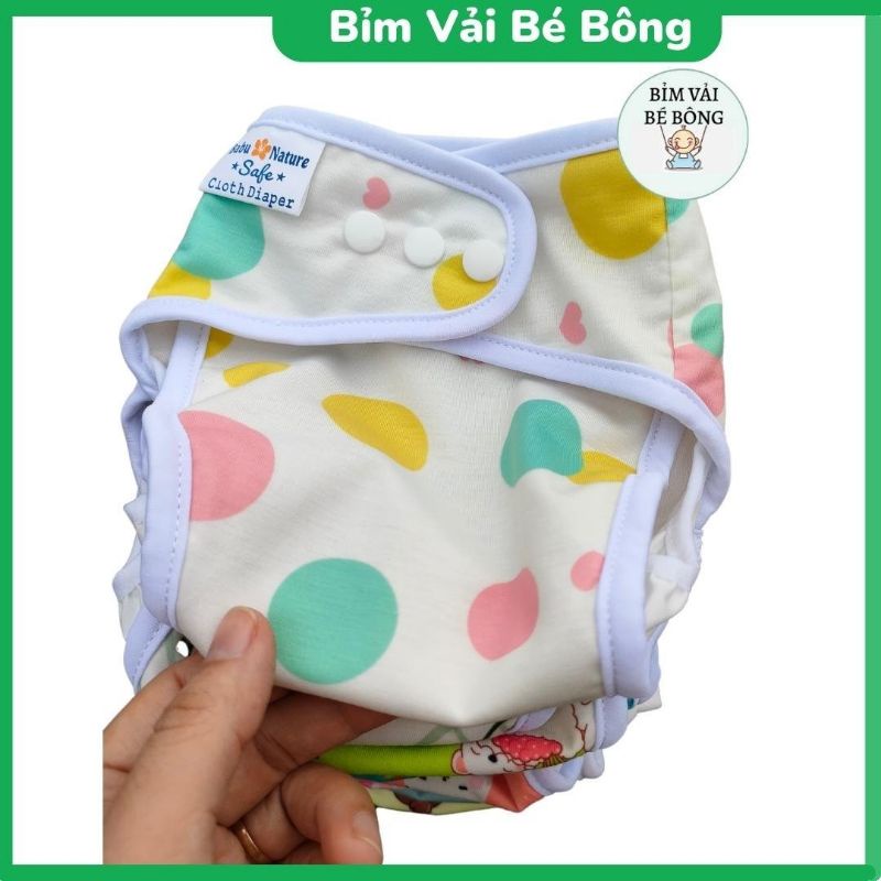 [ƯU ĐÃI] - [8 QUẦN+16 LÓT] Combo 8 Bộ Bỉm Vải Babu Nature Chống Hăm, Chống Tràn Cho Bé, Size M, L