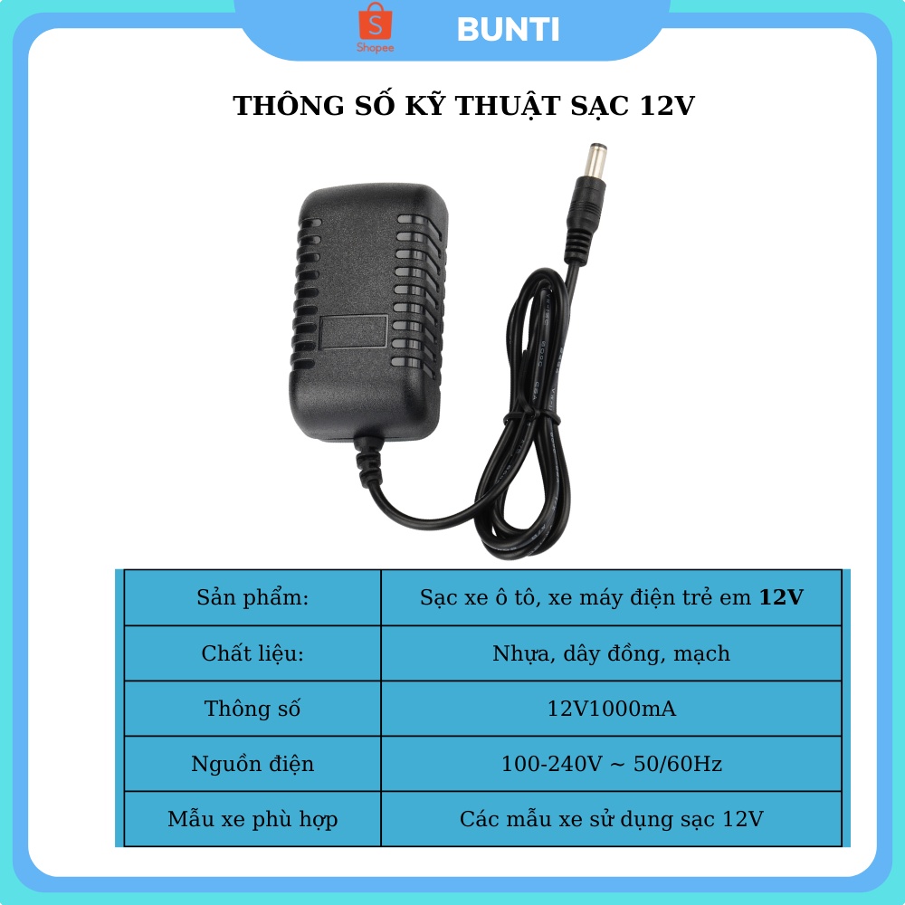 Cục Sạc Xe Ô Tô, Máy Điện Trẻ Em 12V, 6V Sạc nhanh đầy An Toàn