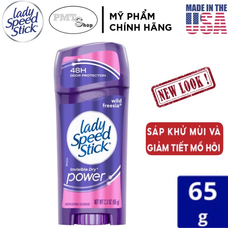 Lăn sáp khử mùi nữ Lady Speed Stick 65g Powder Fresh , Shower Fresh , Wild Freesia , Zero Purely Fresh , Simply Clean