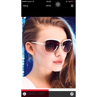 Kính mát nữ thời trang viền trắng chống uv