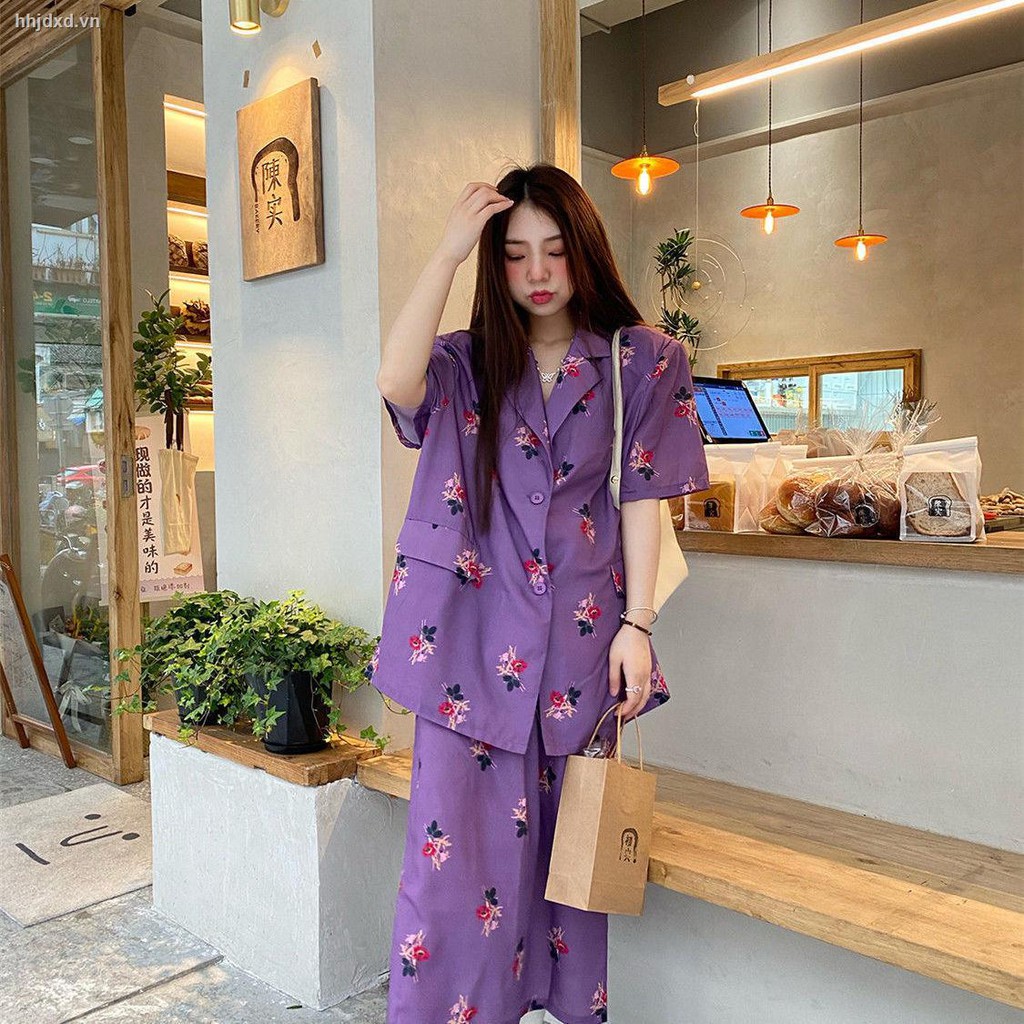 Bộ Áo Sơ Mi Dáng Rộng In Họa Tiết Hoa + Chân Váy Eo Cao Phong Cách Hàn Quốc Thời Trang Mùa Hè 2021 Cho Nữ | BigBuy360 - bigbuy360.vn