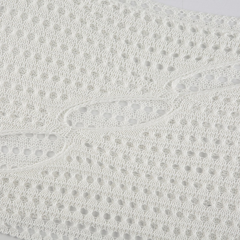 Brroa Áo Crop Top Dệt Kim Tay Loe Dài Phối Lưới Xuyên Thấu Gợi Cảm Cho Nữ Blous