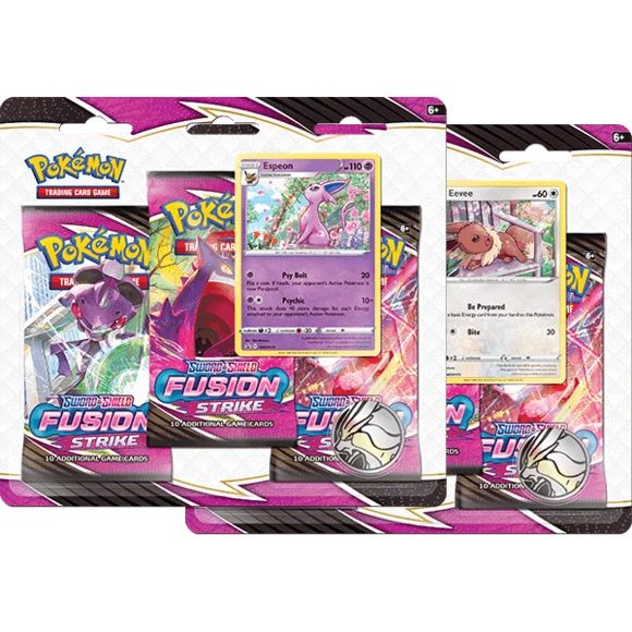 Blister 3 Pack Fusion Strike Kèm Thẻ Promo và Pokemon Coin Chính Hãng