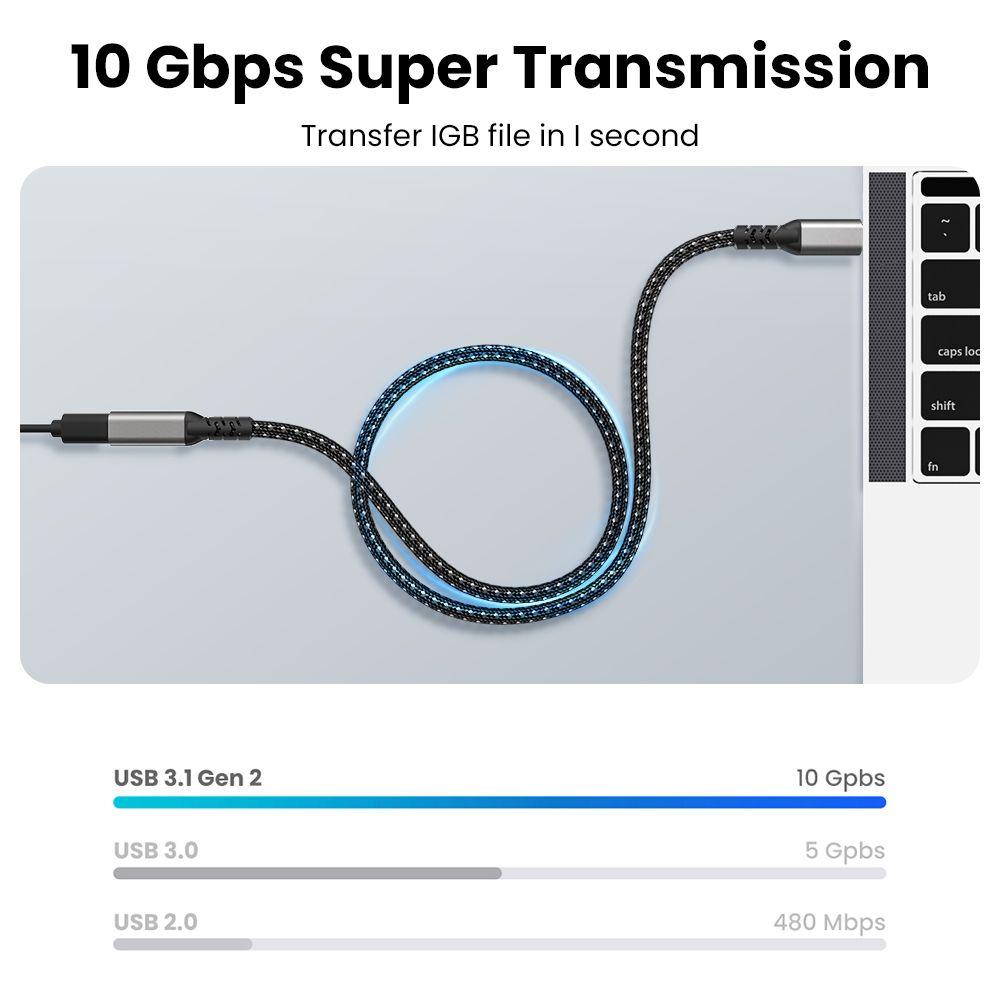 Dây Cáp Sạc Nhanh / Truyền Dữ Liệu Type-C 4K 60Hz 10Gbps Chuyên Dụng Cho Laptop