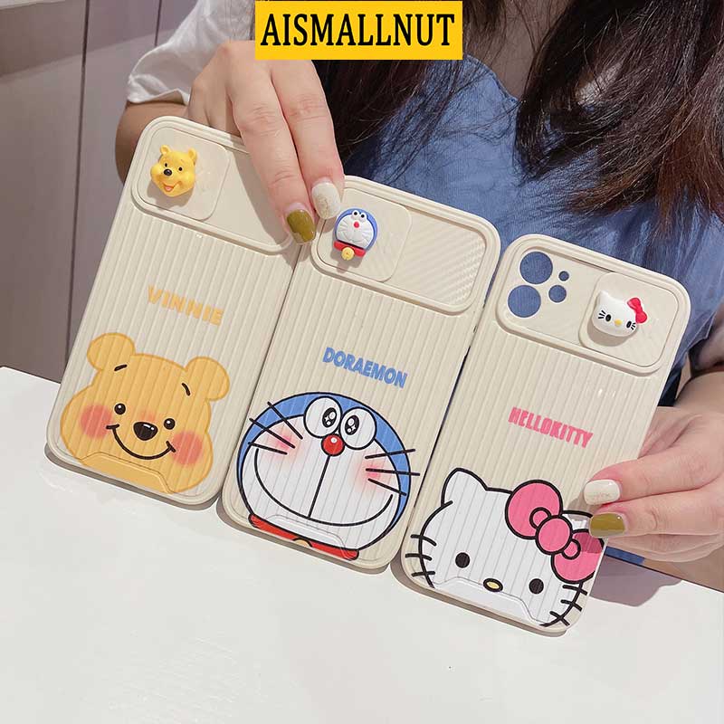 Ốp điện thoại tpu silicon mềm chống sốc / bụi có nắp trượt 3D thích hợp cho iPhone7 8 Plus X XS XR XSMAX 11 12 Pro Max