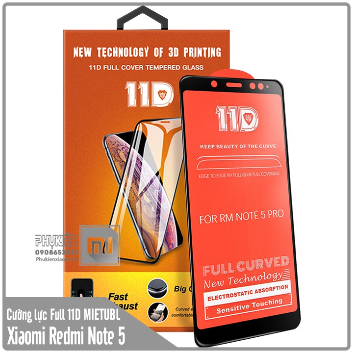 FREESHIP ĐƠN 99K_Kính cường lực 11D Xiaomi Redmi Note 5 Full viền Đen MIETUBL