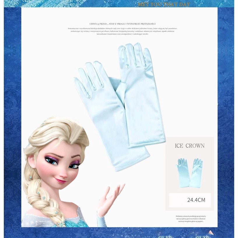 NNJXD Sẹt 4 phụ kiện hóa trang nhân vật công chúa Elsa dễ thương dành cho bé gái