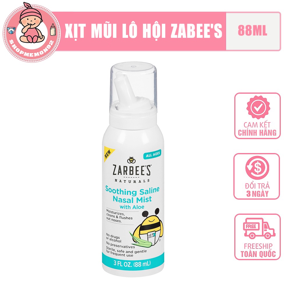 Xịt mũi lô hội Zarbee's Natural 88ml