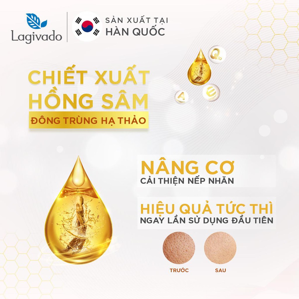 Gel mặt nạ hồng sâm Hàn Quốc giảm mụn đầu đen, nâng cơ, se khít lỗ chân lông Lagivado Dr. Red Ginseng Lifting Pack 50 ml