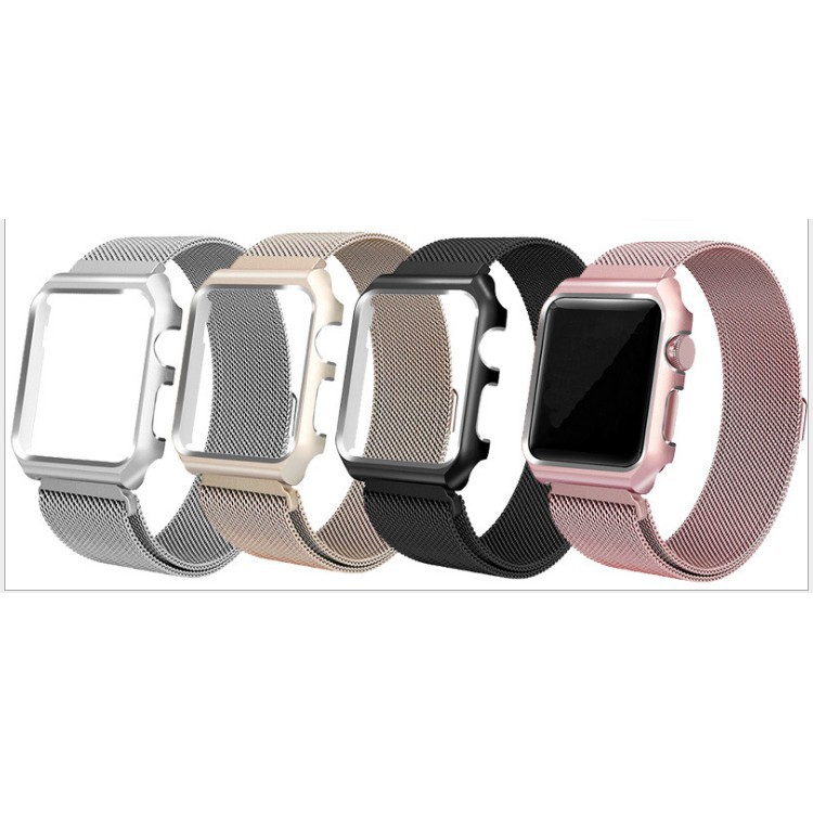 Dây đeo kim loại kèm ốp Apple watch KAKAPI