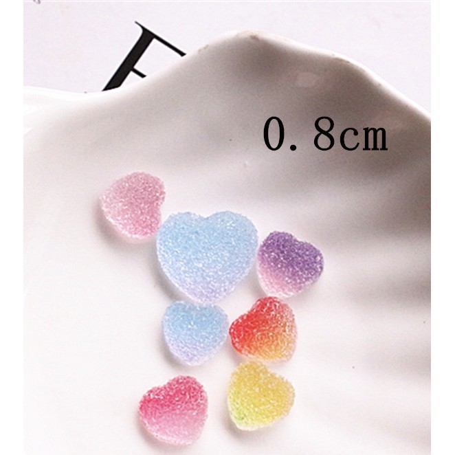 Charm (C14) slime/ Dụng Cụ Charm Trang Trí [Ko Keo &amp; Nút] Hình Trái Tim &amp; Ngôi Sao (0.8x0.8 cm)